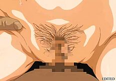 adulterous wife in anime cartoon getting anal blowjob 😈💦