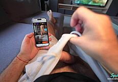 Stepmom Catches Stepson Jerking, Allows Pussy Cum