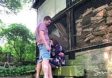 Sex in a abandoned barnyard - outdoor sex
