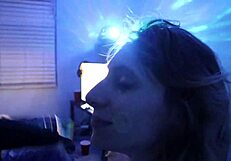 Skinny Brunette Sucks Big Black Cock!