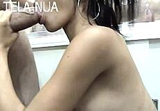 I saw teen falling on boy's mouth in porn store