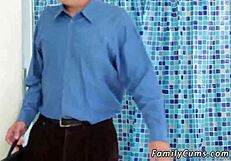 naughty boss's stepdaughter steps into shower