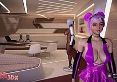 does pink haired futa fuck the sex bot?