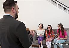 Three Brunettes Dominate Lucky Dick