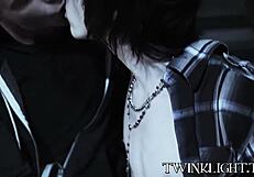Three young gay men engage in intense anal sex after some passionate kissing