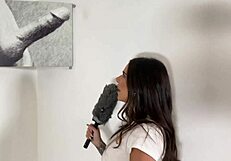 Tattooed milf swallows cum