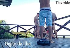 Intense Orgy On Balcony Feels Amazing