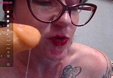 Hardcore scene with a tattooed slut who likes to suck and fuck at the same time