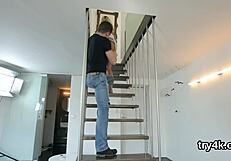 Innocent sweetie shares a gentle kiss