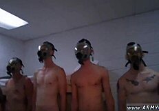 Gay Recruits Get Huge Blowjob and Anal Spanking in Training