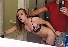 Fucking Tiny 18+ Petite Freshman In Hotel Bathroom