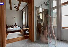 She didn't mind joining them in the shower.