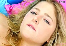 A blonde beauty shares her beautiful body and personal experience