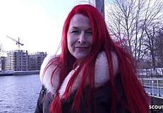 german scout picks up redhead milf mina knight for rough casting fuck in berlin