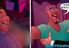 Basketball Cartoon Astros with Massive Cocks in Complete Gay Action