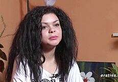 i'm watchin' this passionate german-brazilian babe masturbatin' in front of the camera, touchin' her clit.