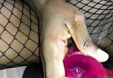 Ghana girl loves tight pussy penetration with toys and cum