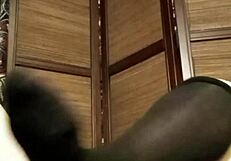 Stocking fetish in homemade POV solo