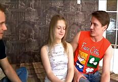 i watched my russian girl get taken by two guys in a wild ride.