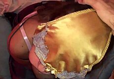 Feeling wild with French amateur blowjob in satin lingerie