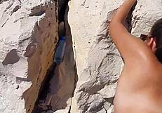 Quick sex with hot teen 18+ on public beach - pov fucking?