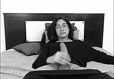 Colombian shemale cums monster load on cam!