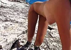 Quick sex with hot teen 18+ on public beach - pov fucking?