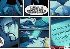 Emotional threesome with robot sex dolls