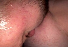 guy eats girlfriend out, making her cum twice while sucking every drop from her wet pussy