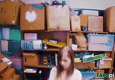 Young beauty gets deepthroat and table action from fake shop manager