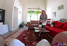 milf with big natural tits bouncing in cowgirl. stepson fucks her hard and creampies.