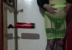 I love giving myself machine masturbation as a shy crossdresser.