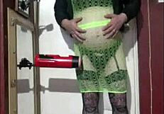 I love giving myself machine masturbation as a shy crossdresser.