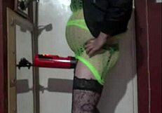 I love giving myself machine masturbation as a shy crossdresser.