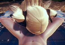 genshin impact hentai pov fischl gets blowjob and cum on face in cosplay