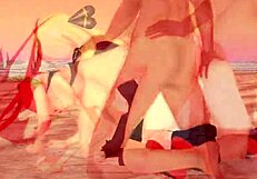 Pokemon Threesome: Flannery And Cynthia Engage In Beach Sex