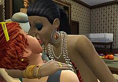 Horny granny rides cock intensely in Sims 4 game
