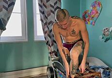 Gay dad surprises twink with a hot anal training session