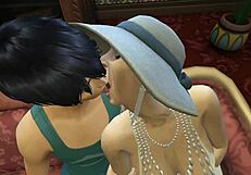 Horny granny rides cock intensely in Sims 4 game