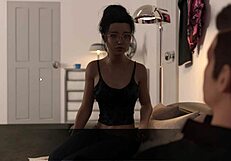 Beautiful woman with natural breasts in hot 3D hentai movie