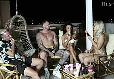 morena seduces with wild moves on cock while bruna carlos sucks her tits