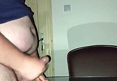 A bearded man's nocturnal emission before washing his face