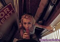 Teen 18+ Babe Jizzed on Tits by Big Cock in Public Outdoor