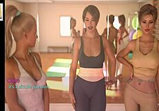 Wife and stepmother with big tits in erotic hentai scene