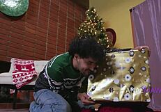 Broke Stepmom Offers Stepson Tight Anal for Christmas Surprise