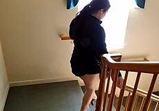 daring milf exhibitionist flaunts big ass bottomless in public