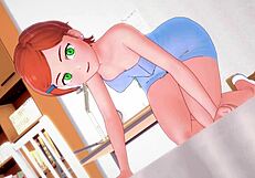 Gwen from Ben 10 removes towel in adult version for uncensored 3d anime hentai