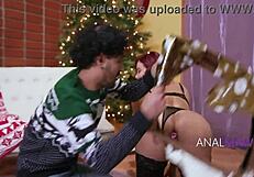 Broke Stepmom Offers Stepson Tight Anal for Christmas Surprise