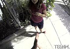 Babe Courtney Loxx sucks cock for specie hardcore