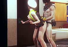 Anime Couple Banging Hard from the Back in 3D Action